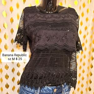 Banana republic Black top Blouse size M